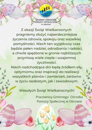 życzenia wielkanocne w zielonym tle jajka malowane