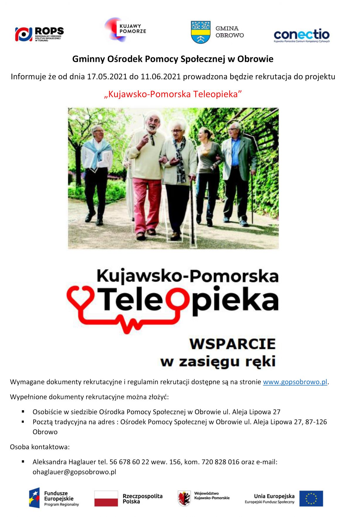 Plakat programu kujawsko- pomorska teleopieka