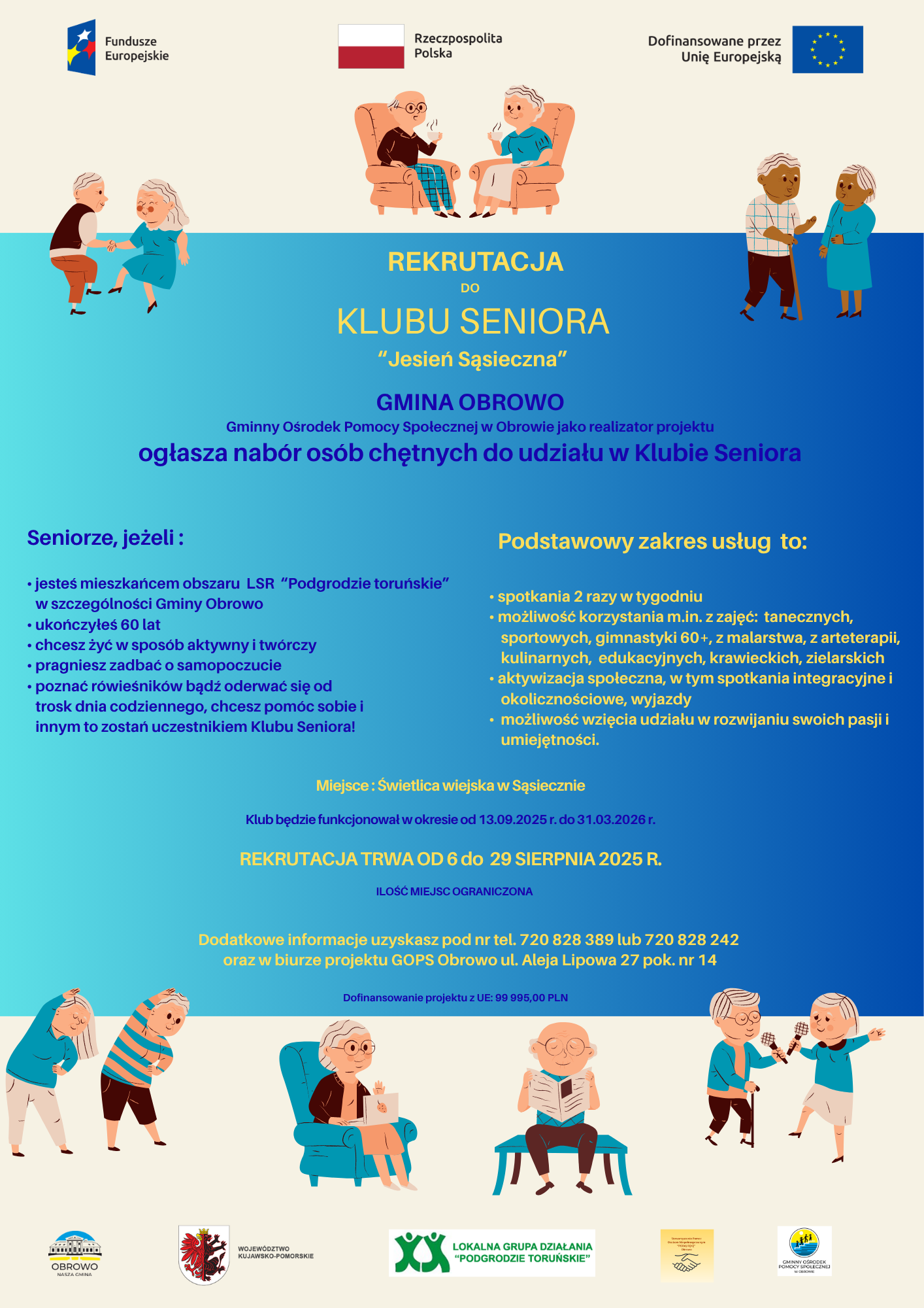 plakat informacyjny o Klubie Seniora Jesień Sąsieczna